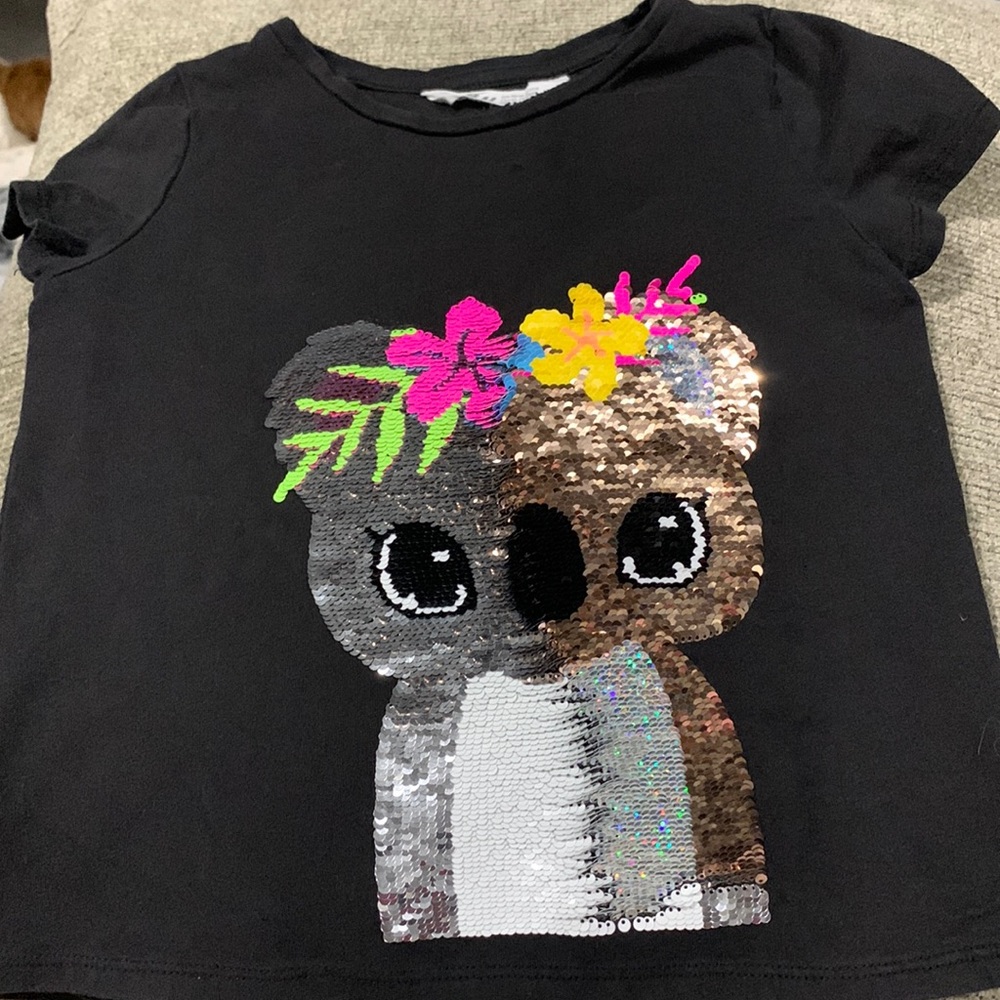 Sequin Hawaiian koala short sleeve T-shirt